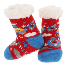 Load image into Gallery viewer, Nuzzles Spaceship Socks - toddler size
