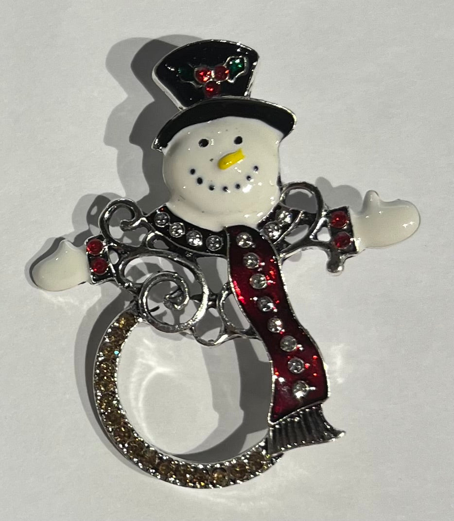 Snowman Brooch