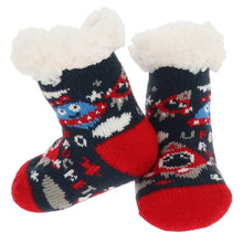 Load image into Gallery viewer, Nuzzles Spaceship Socks - toddler size
