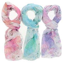 Load image into Gallery viewer, Watercolour Butterflies Print Scarf
