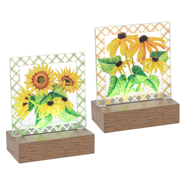 LED Light up Stained Glass - Sunflowers